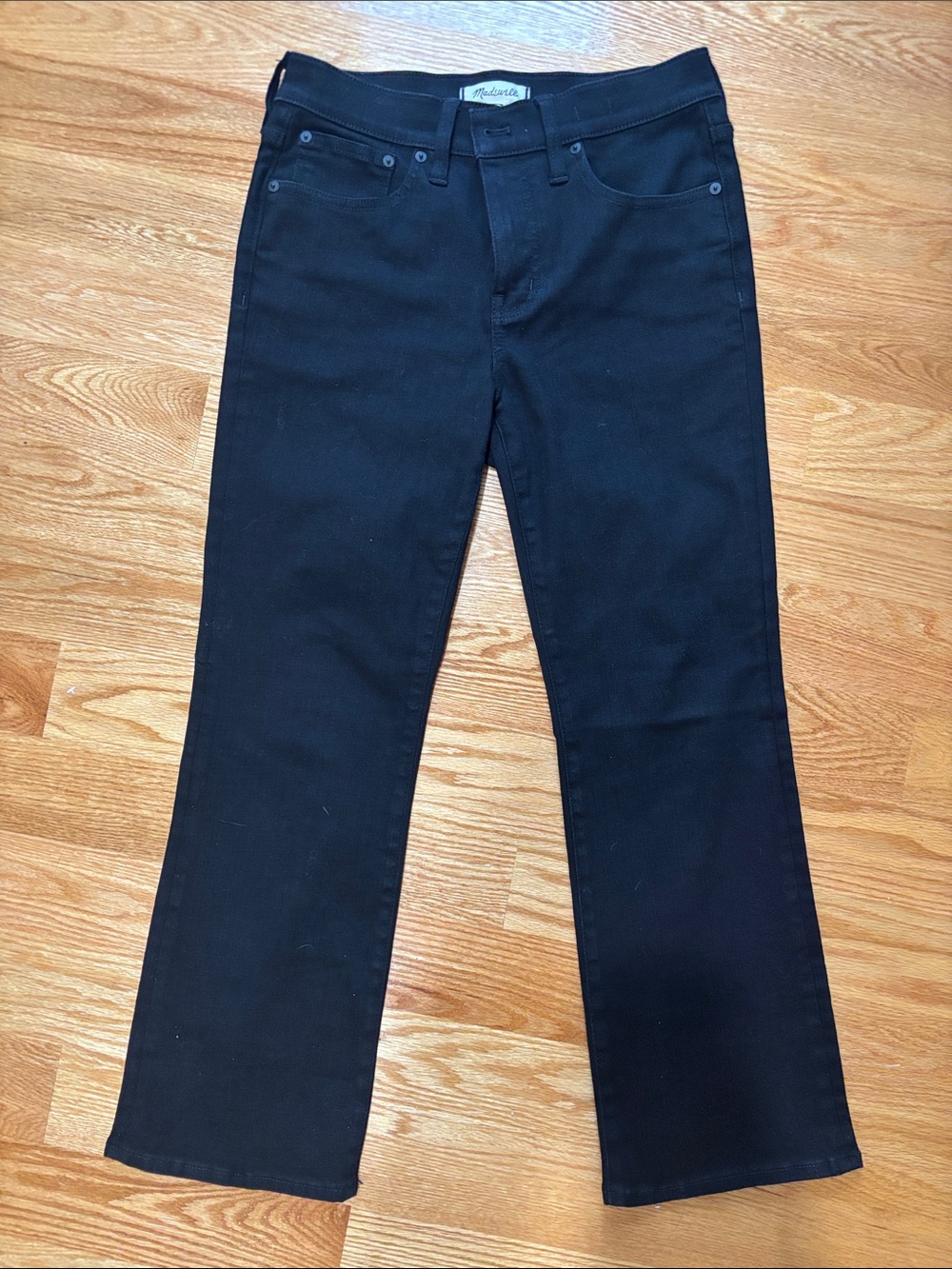 Madewell Black Jeans - Mid-rise Kick Out Fit (short)